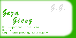geza giesz business card